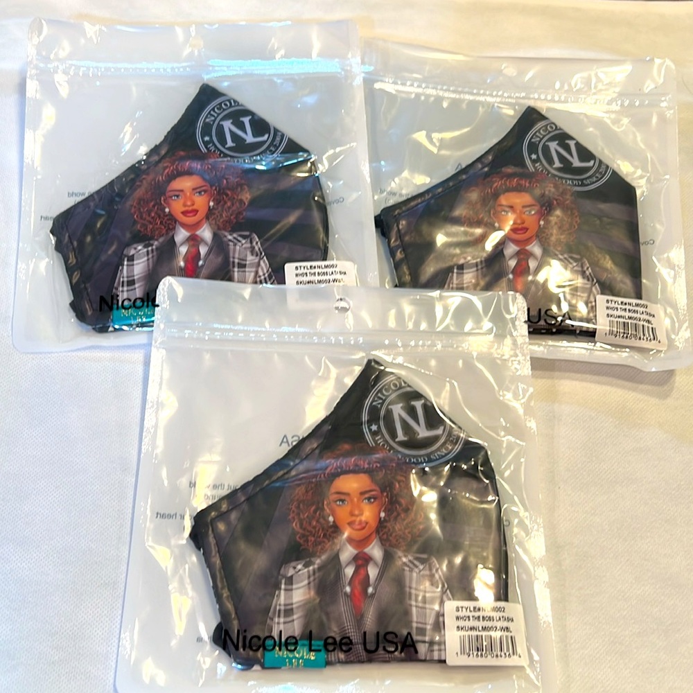 Set of 3 Face Masks-New in Sealed Package-Nicole Lee-“Who’s the Boss?” Latasha